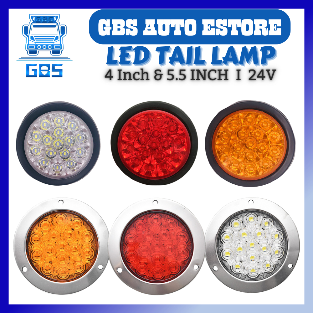 GBS Truck/Lori 24V LED Round Tail Lamp Signal Brake Reverse 4 Inch 5.5 ...