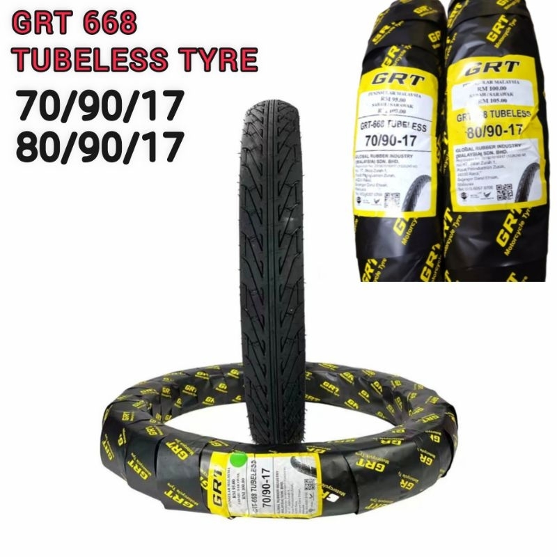 TYRE GRT 668 TAYAR TUBELESS BUNGA CORSA SPORT RAIN 70/90/17 80/90/17