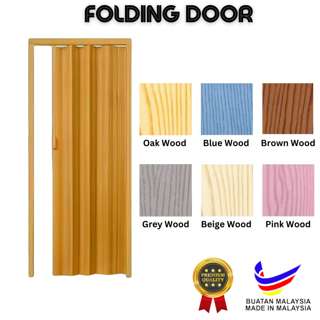 Aman 31" x 82" PVC Folding Door / PVC Door / PVC Toilet Bathroom Door