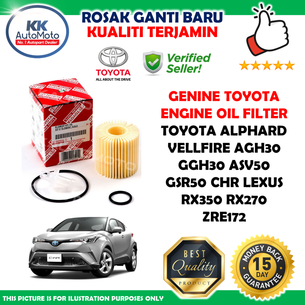 Genuine Toyota Alphard Hybrid Oil Change Service Kit – 5W30 Oil + Filter + Washer