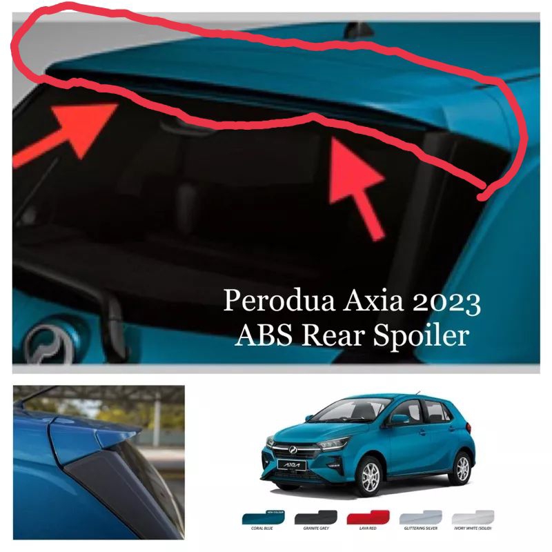 Malaysia PERODUA AXIA 2023- Present ABS Rear SPOILER With Paint ...