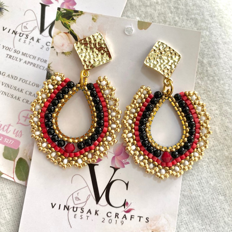 Vinusak Crafts | Handmade Beaded Earrings | Borneo Crafts | Sabah ...