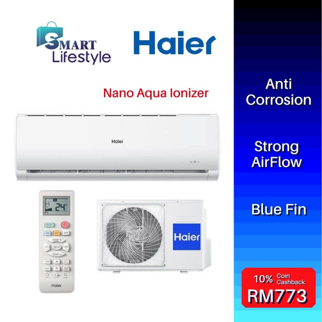 Haier R32 Non Inverter Series Air Conditioner With Nano Ionizer 15hp Hsu 13lpb21 Shopee 5157