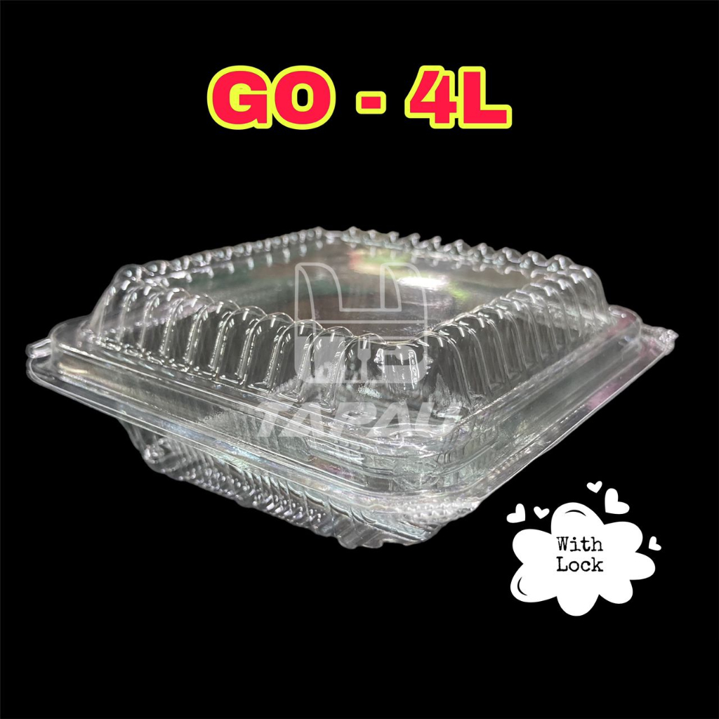 TAPAU - GO-4L Plastic Tray [ 50pcs± ] Bakery Disposable Clear Food ...