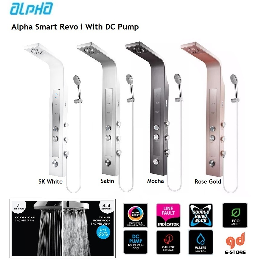 Alpha Water Heater Smart Revoi with DC PUMP / RevoE No Pump Shopee