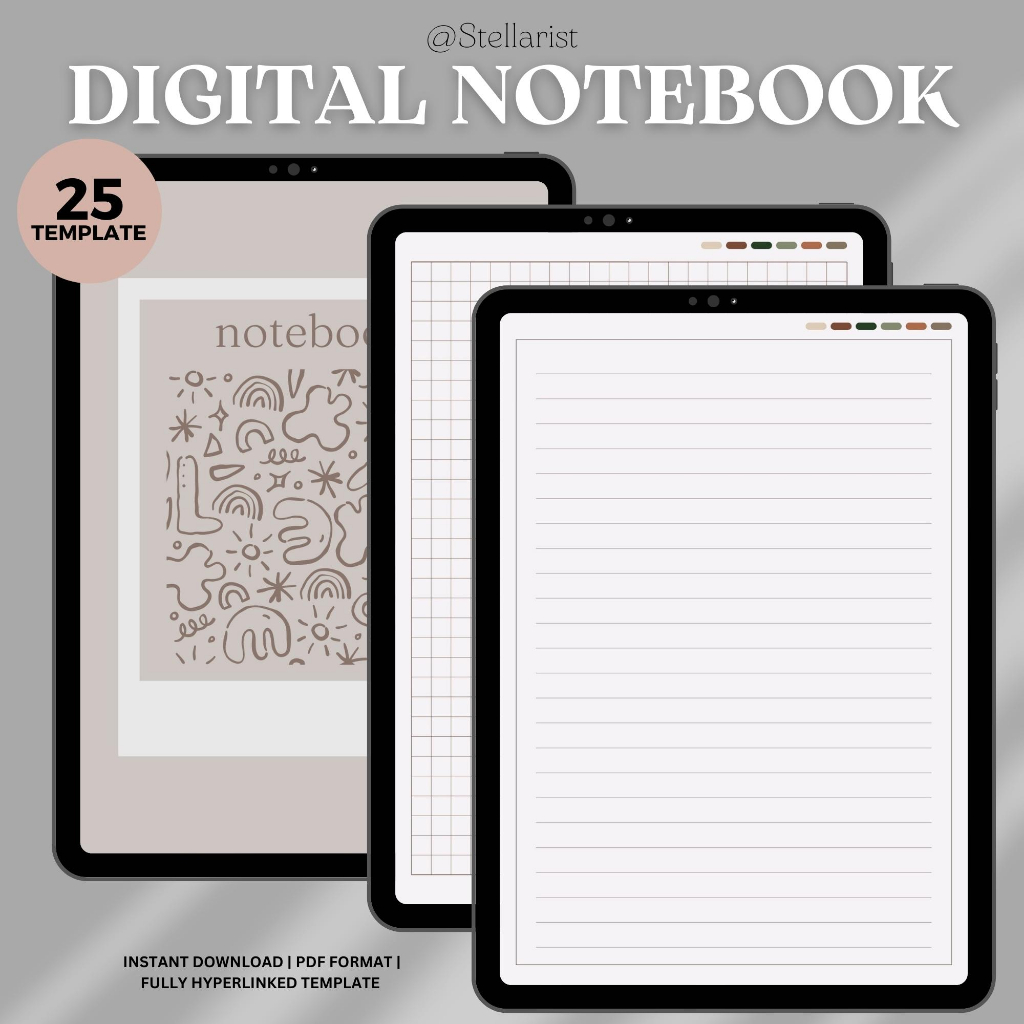 Digital Notebook Pdf for Goodnotes, SamsungNotes, Notability, Noteshelf