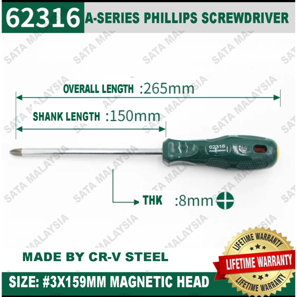 Sata A Series Screwdriver Philips Screwdriver Slotted Screwdrivercross Head Flat Headpemutar 4717