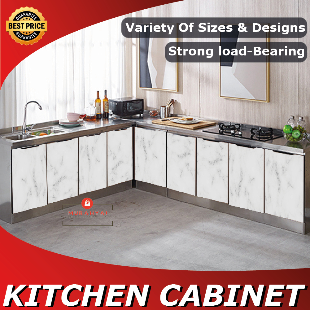 dapur bertutup Kitchen Set Stainless Steel Gas Stove Sink Storage Locker