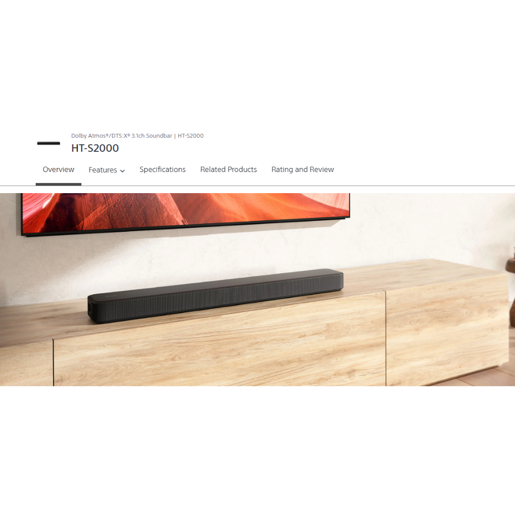 SONY SOUNDBAR Dolby Atmos®/DTSX® 3.1ch Soundbar HTS2000 HTS2000
