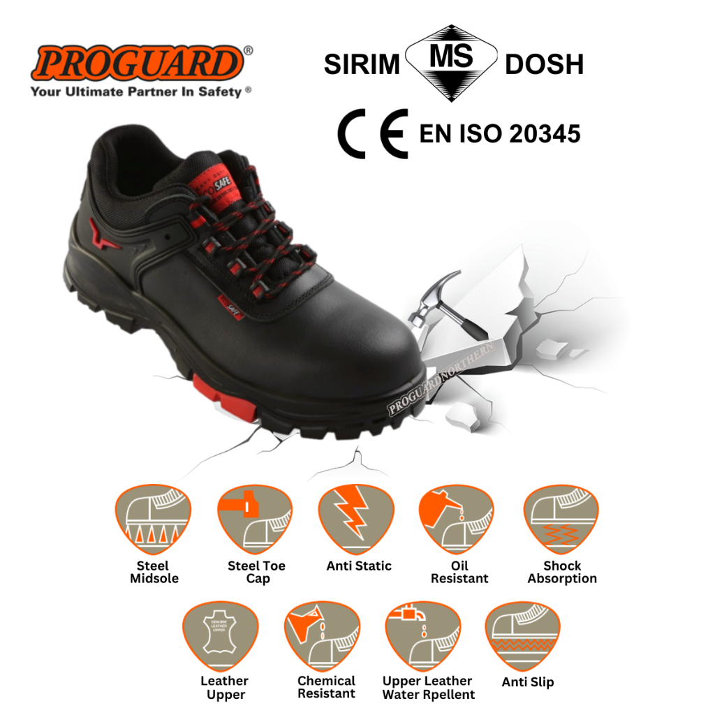 Huenite Low Cut Shoe Lace Safety Shoe Cw Steel Toe Cap And Mid Sole Sirim Dosh 安全工业鞋 Hnt81101 6680