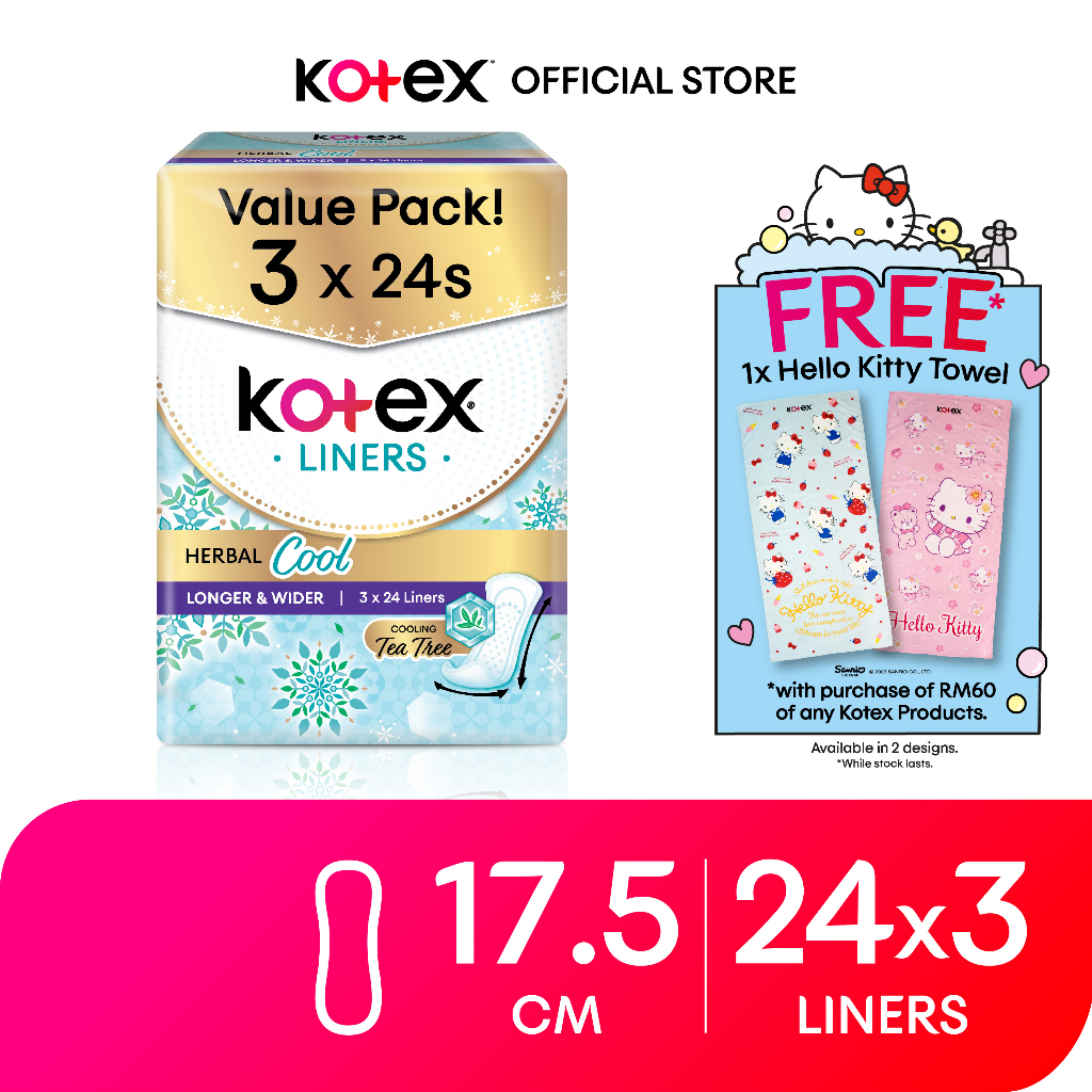 Kotex Herbal Cool Panty Liners Herbal Cool (Regular / Longer & Wider