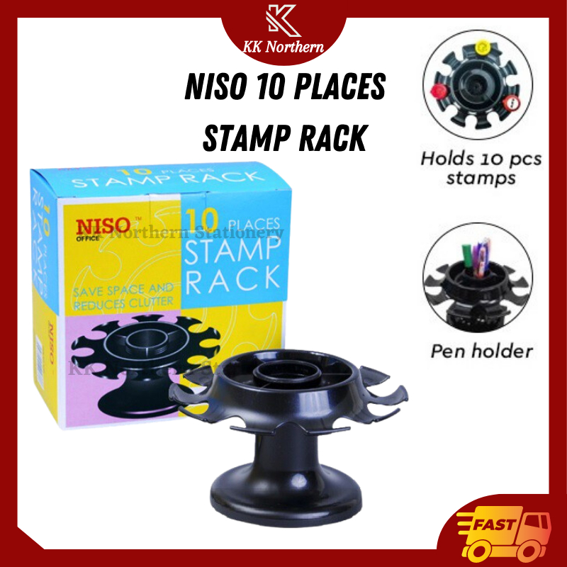 Original Niso Plastic Rubber Stamp Rack 10 Places Stamp Holder 印章架 8240