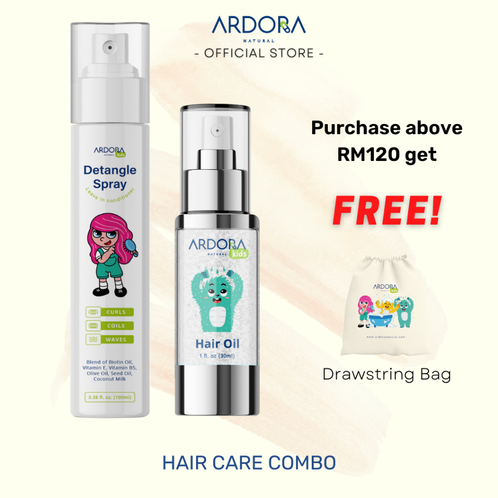 Ardora Hair Care Combo Hair Oil + Detangle Spray Shopee Malaysia