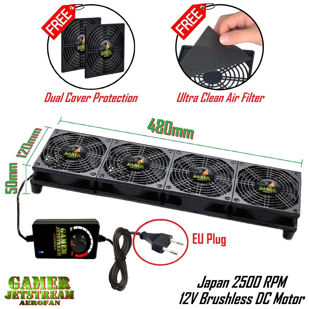 With Speed - 4 Fan - 120x480mm GAMER JETSTREAM AEROFAN Electric 12V ...