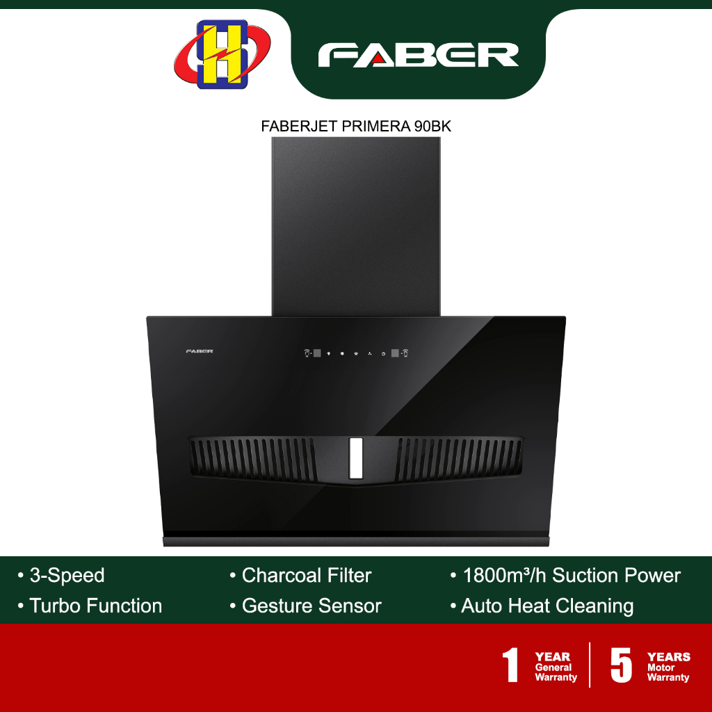 Faber Cooker Hood (90cm) Gesture Control Sleek And Modern Tempered