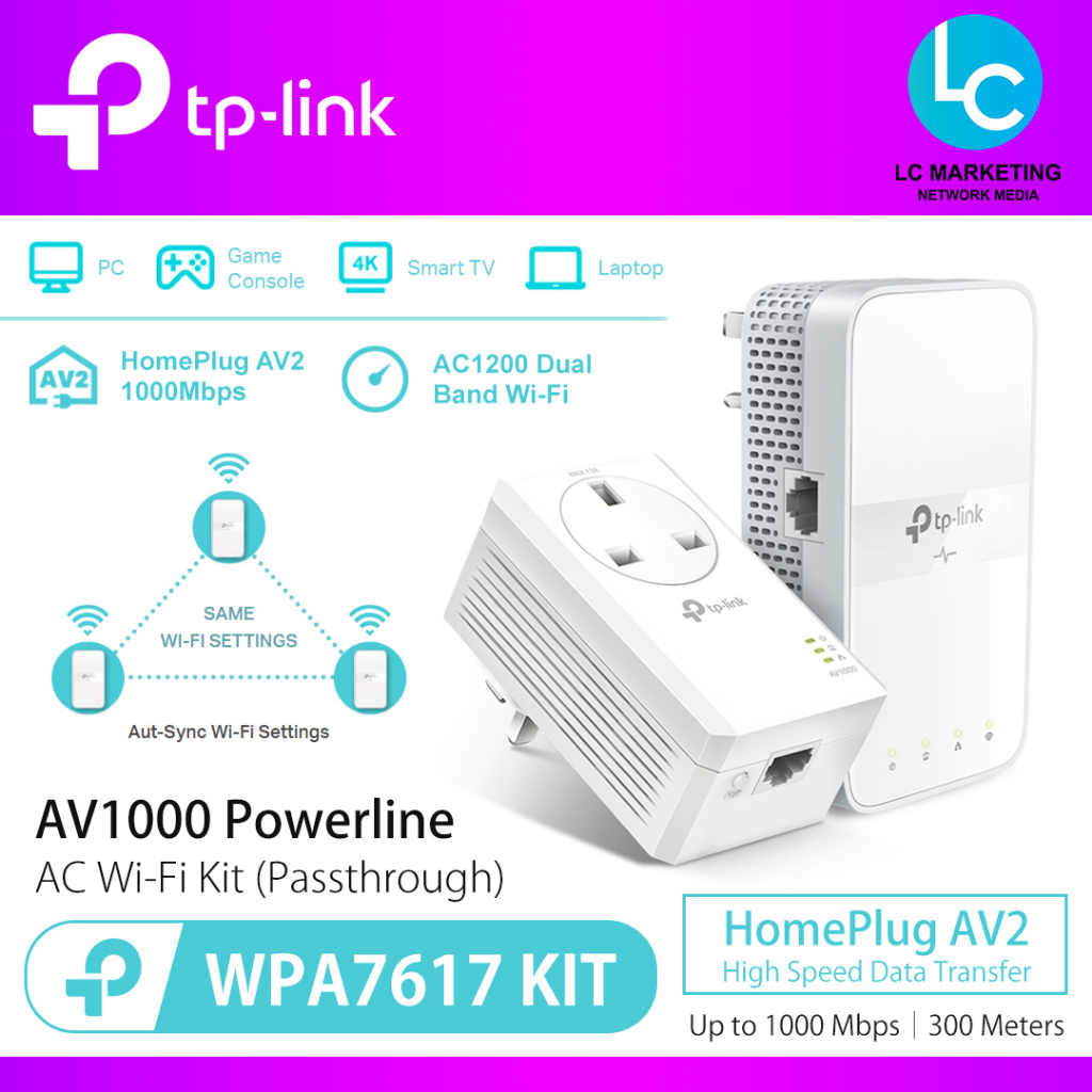 Tp-link Powerline WiFi Extender TL-WPA7617, Computers & Tech