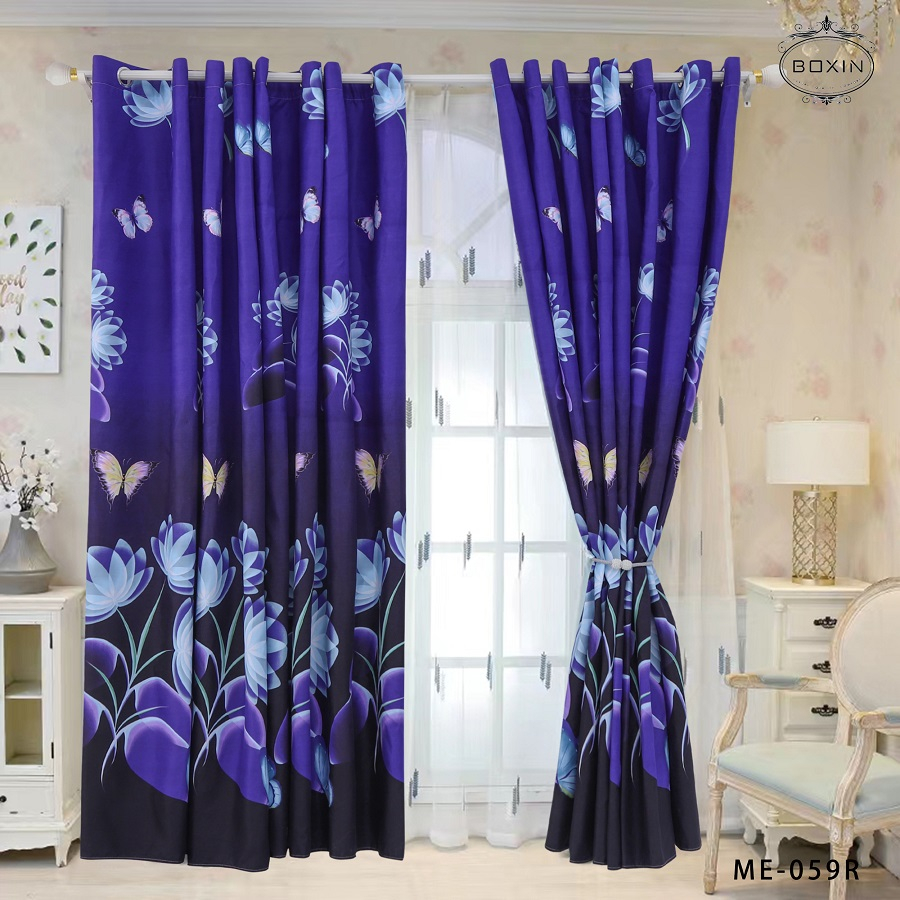 Langsir Curtain 130*220cm Ring And Hook&rod Design And Colour Simple 