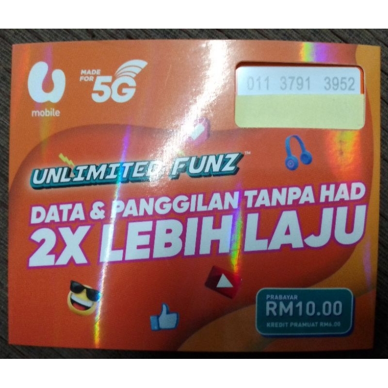 SIM CARD UMobile GX38 GX43 12mbps GX30 6mbps NO FUP Unlimited Funz pack