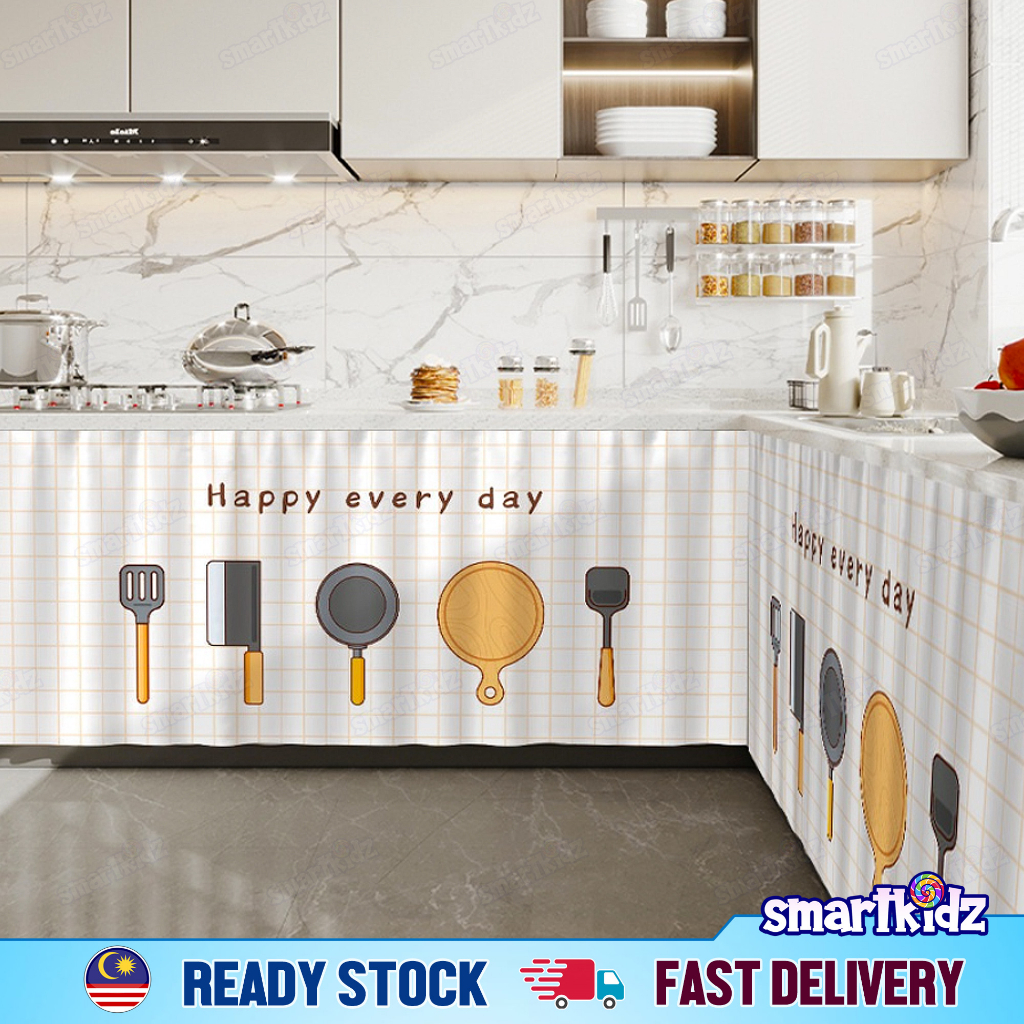 [1pcs] Kitchen Curtain Simple Pattern Dapur Curtains Self