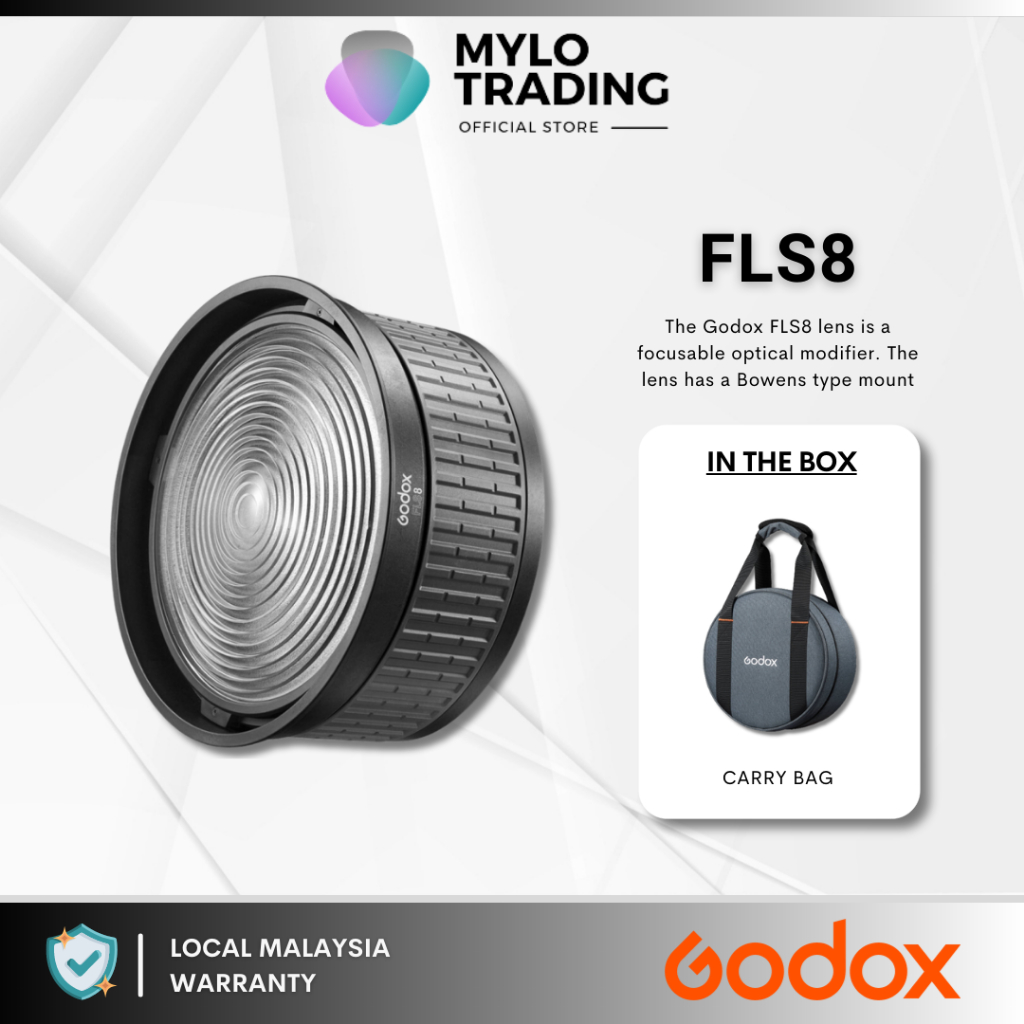 Godox FLS8 & FLS10 Fresnel Lens is designed for select LED lights