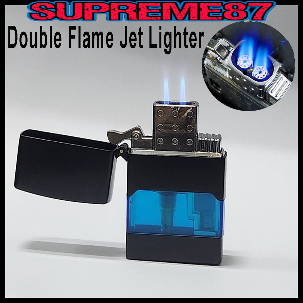 Jet Lighter Transparent Oil Tank Lighter Double Flame And Single Flame