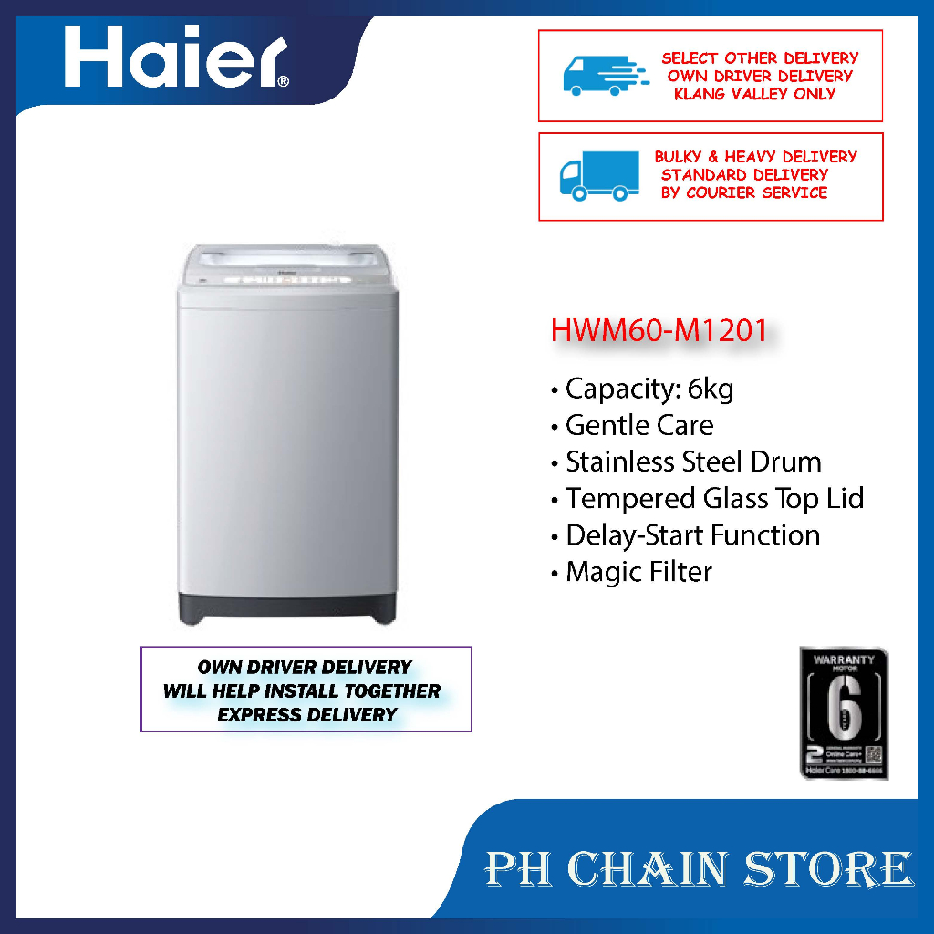 HAIER HWM60M1201 6KG TOP LOAD NONINVERTER WASHER / WASHING MACHINE