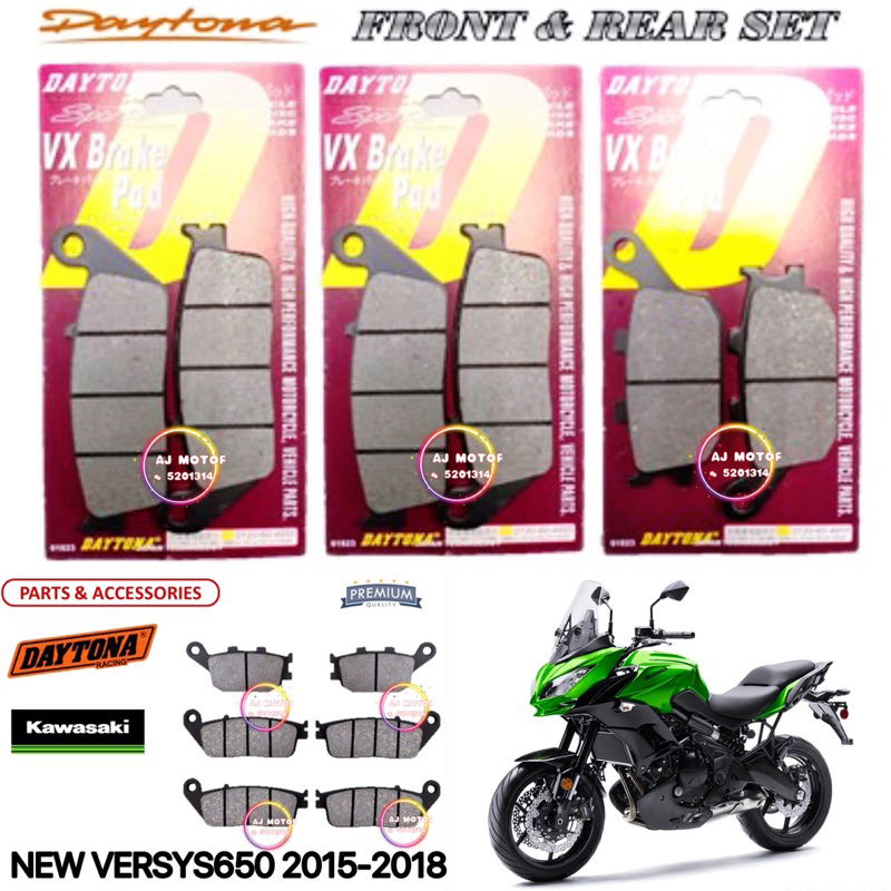 New Versys650 Abs 2016 2023 Z750 Front Rear Brake Pad Kawasaki Versys 650 Brakepad Disc 5255