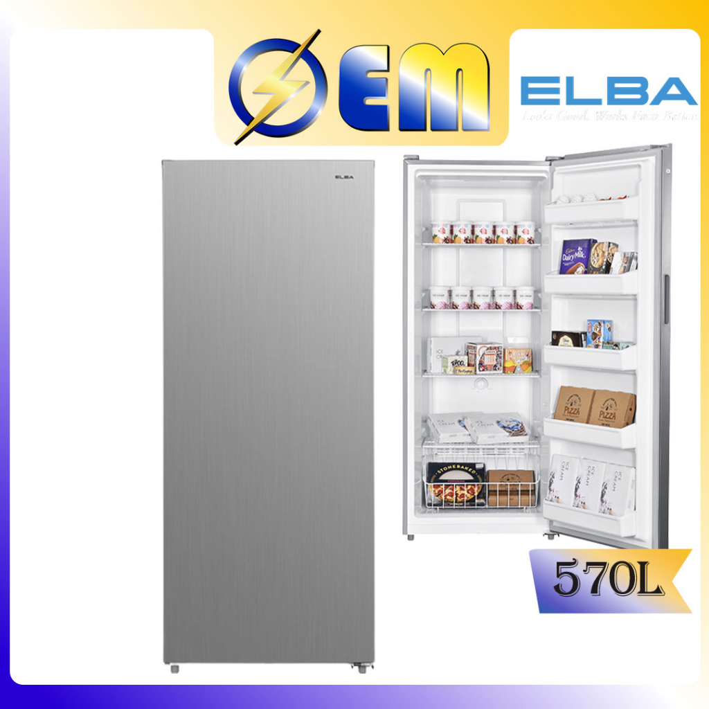220L/290L/570L ELBA Upright Freezer Peti Beku EUFJ2217(SV)/EUFJ2923