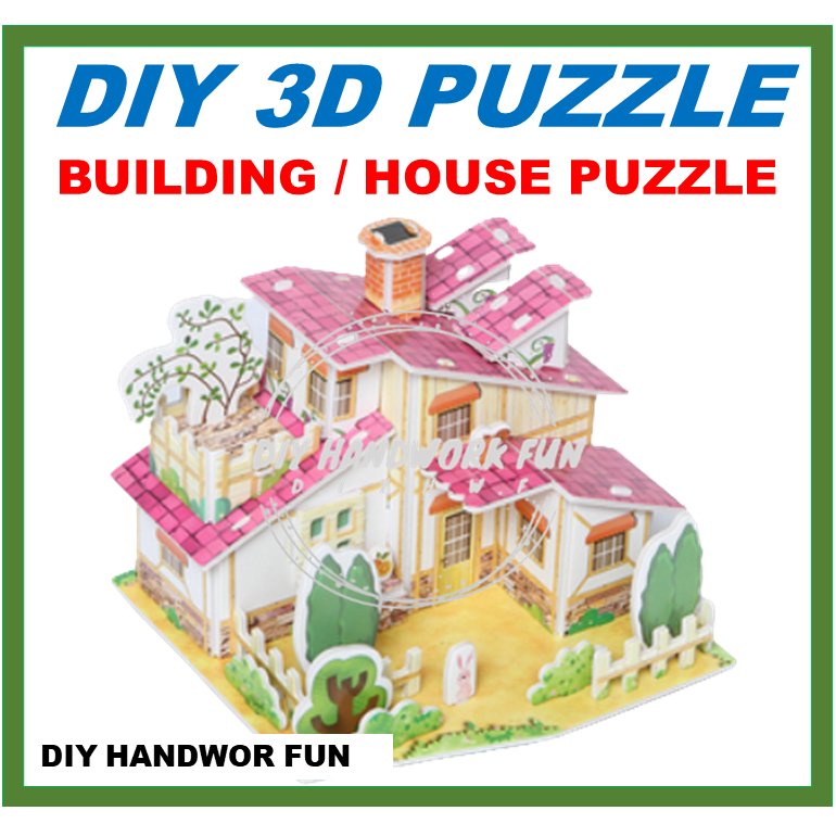 DIY 3D Dream House Small Puzzle Handmade Assembled Educational Toy ...