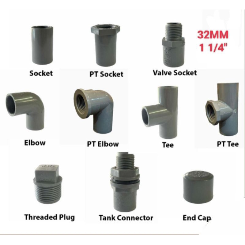 PVC PIPE FITTING [ PVC CONNECTOR PN15 ] [ 32MM / 1 1/4" ] | Shopee Malaysia