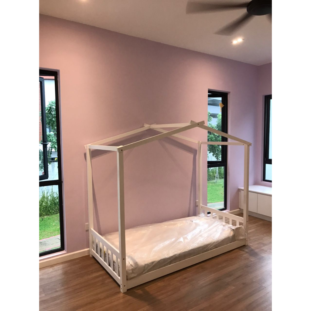 DREAMY Wooden Tent Bed Frame Single Bed Frame Wood Single Bedframe Kids