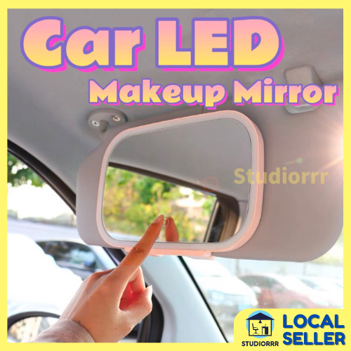 1x Pink Car Clip On Sun Visor Makeup Vanity Mirror Sun-shading