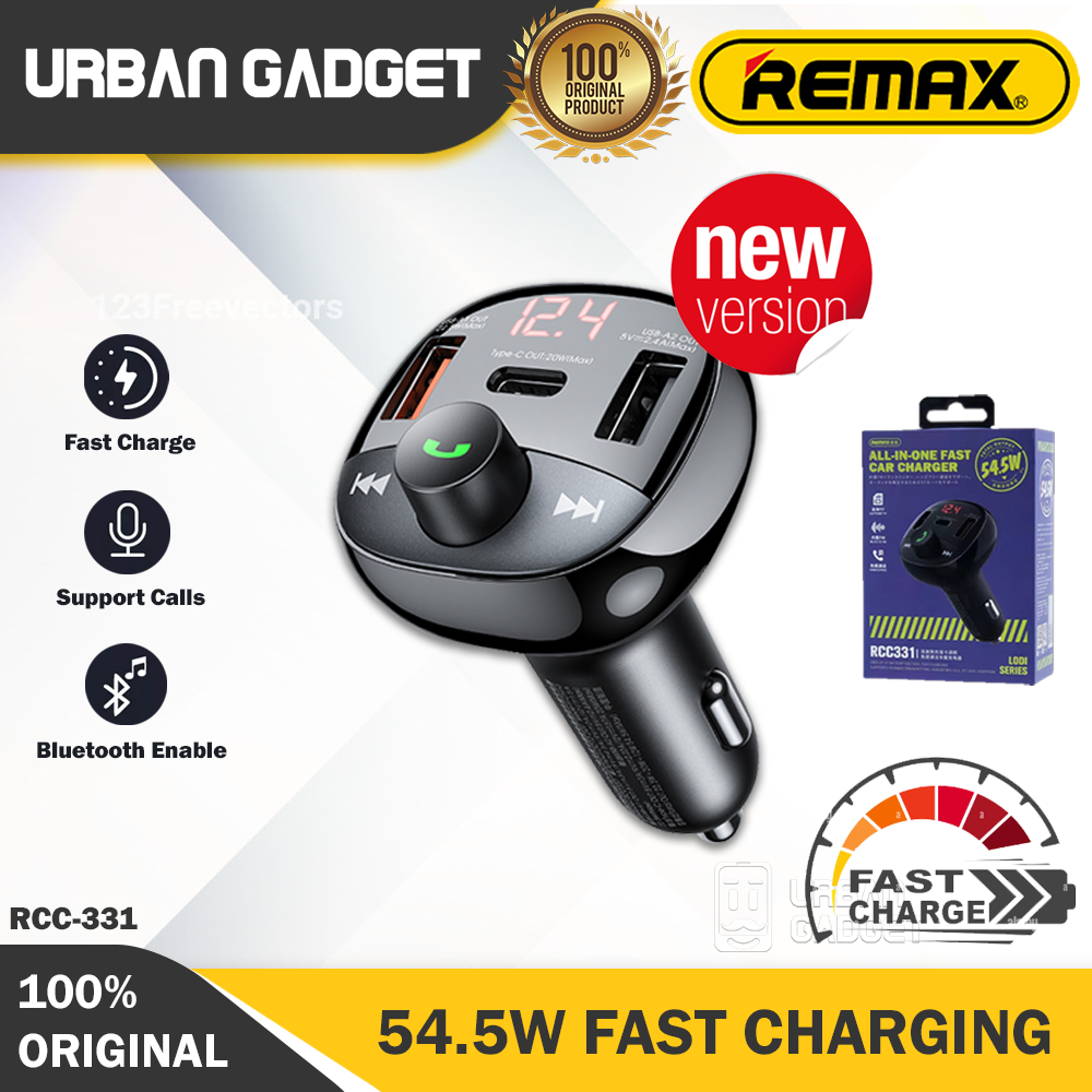 REMAX RCC230 RCC331 Handsfree Modulator Bluetooth to FM Transmitter Car