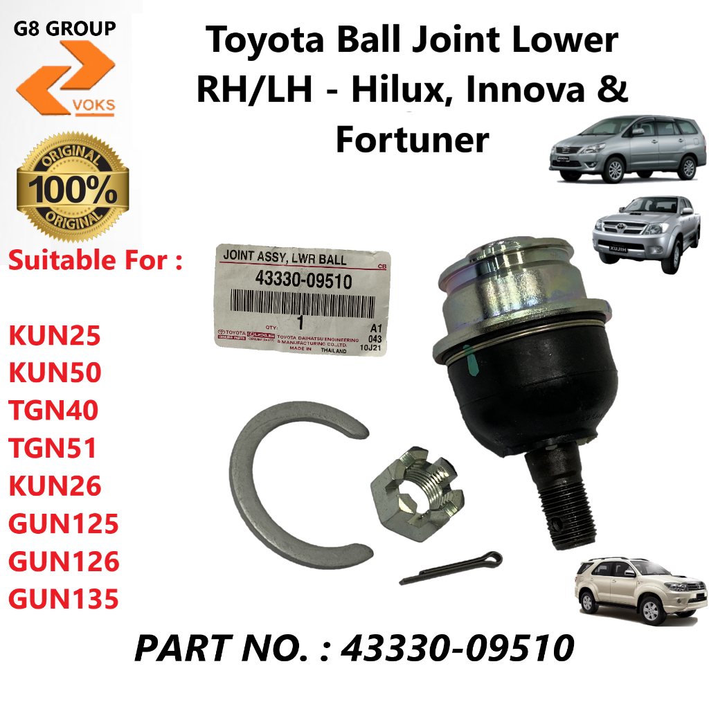 Toyota Ball Joint Lower LH/RH Toyota Hilux, Innova & Fortuner ( 43330