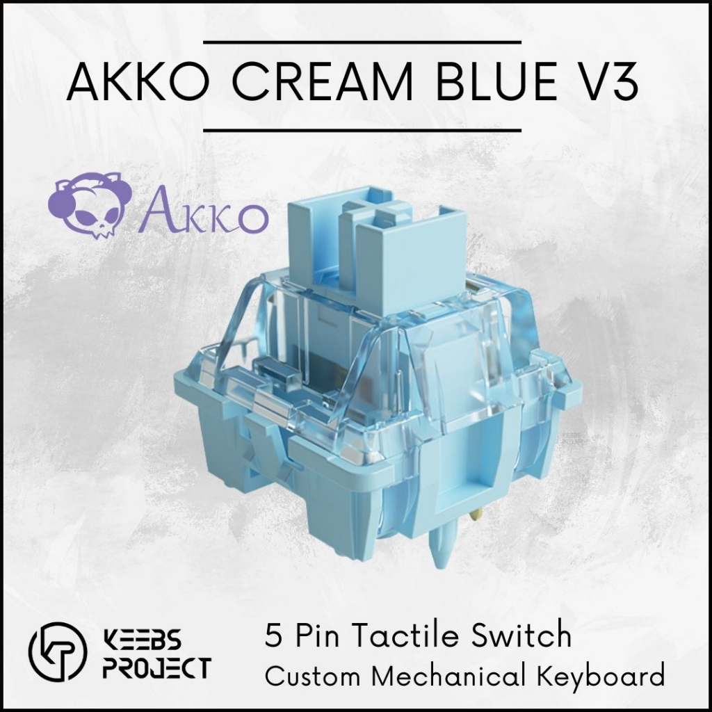 [Ready Stock] New Akko V3 Cream Blue Pro Switch 5pin Tactile Switches for Mechanical Keyboard