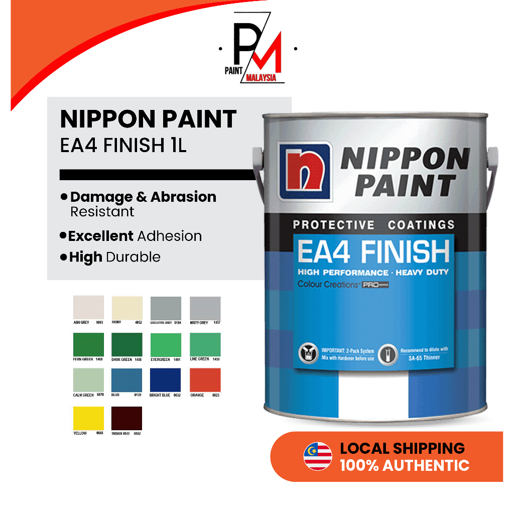 NIPPON PAINT EA4 Finish 1L Protective Coating Interior Epoxy Wall Floor ...