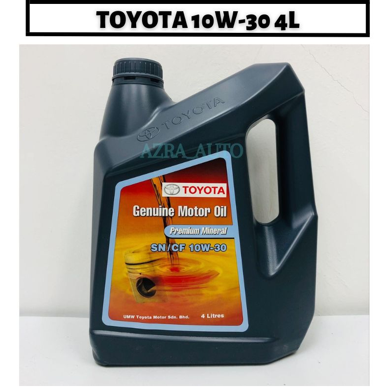 Toyota 10W-30 Premium Mineral Minyak Hitam 4Liter Engine Oil For All ...