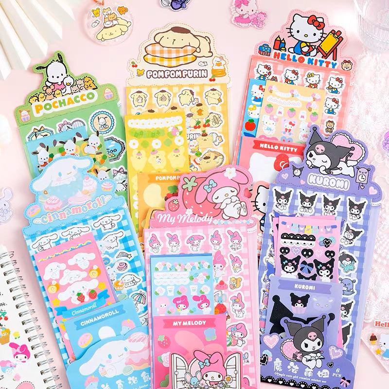 (Girl Stuffs) Sanrio Kuromi Cinnamoroll Hello Kitty My Melody Stickers ...