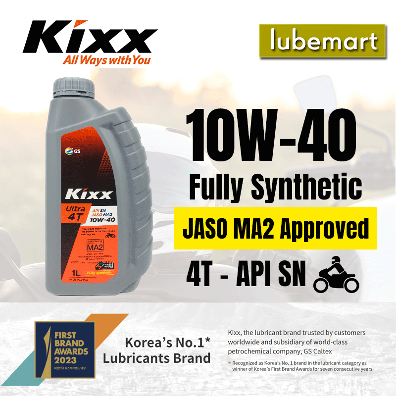 KIXX ULTRA 4T 10W40 FULLY SYNTHEYTIC MOTORCYCLE ENGINE OIL API SN/JASO MA2 1 liter Shopee Malaysia