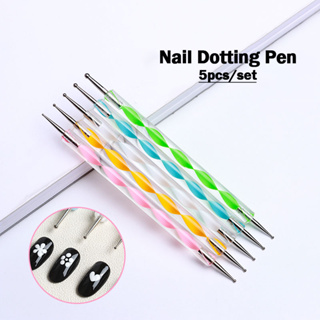 5pcs/Set Nail Art Dotting Tools Dots Pen Picking Rhinestones Gems Picker  Flower Painting Drawing UV Gel Polish Brushes Manicure