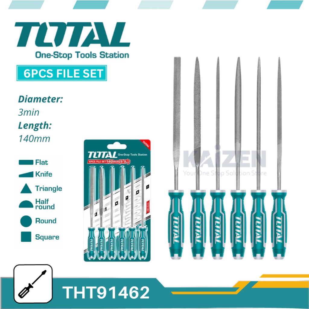 TOTAL THT91462 6 Pcs File Set 140mm | Shopee Malaysia