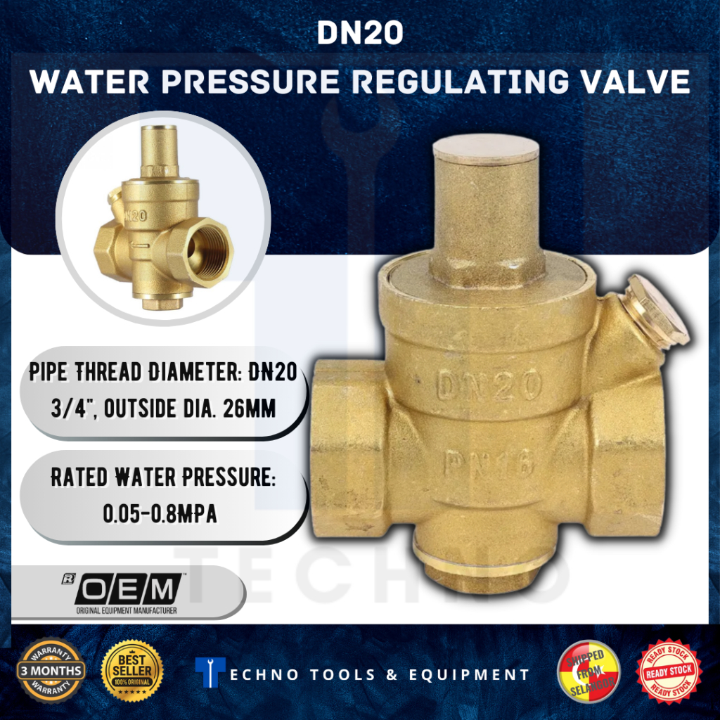 Regulador De Presión De Agua 1/2" DN15 - Con Manómetro, Ajustable, Latón, 1.6 MPA, Para Hogar Y Solar