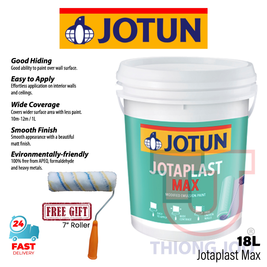 18L JOTUN JOTAPLAST MAX INTERIOR ACRYLIC EMULSION PAINT GOOD HIDING