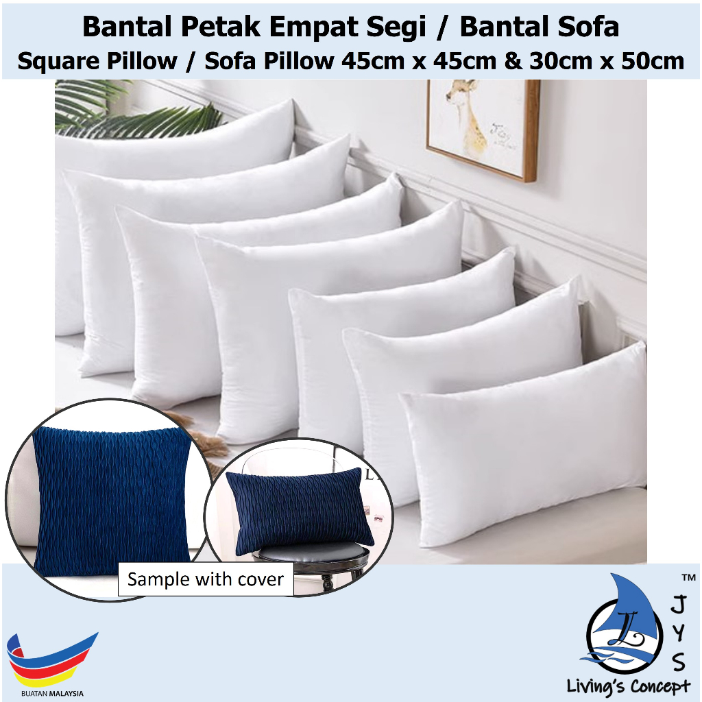 JYS White Polyester Cushion Pillow Sofa Bantal Square Pillow Non-woven ...