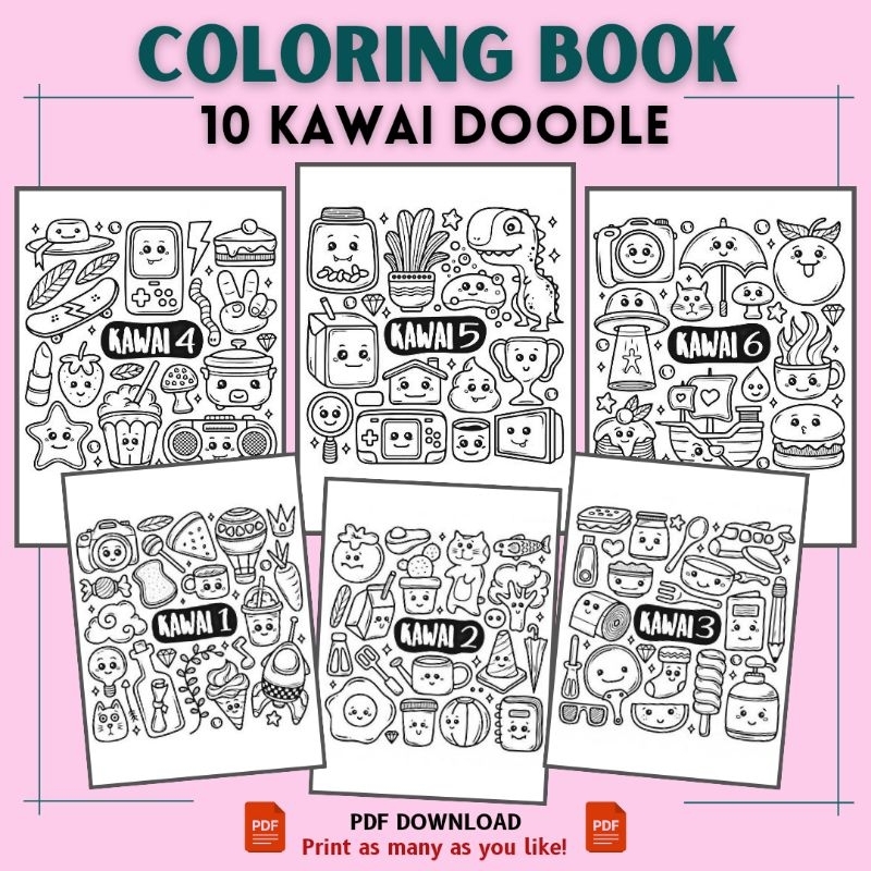 [PDF] 10 Pictures KAWAI DOODLE - Printable Coloring Book For Kids ...