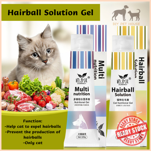 Dorrikey Pet Cat Supplement Gel Dog Vitamin Multi Nutrition Hairball ...