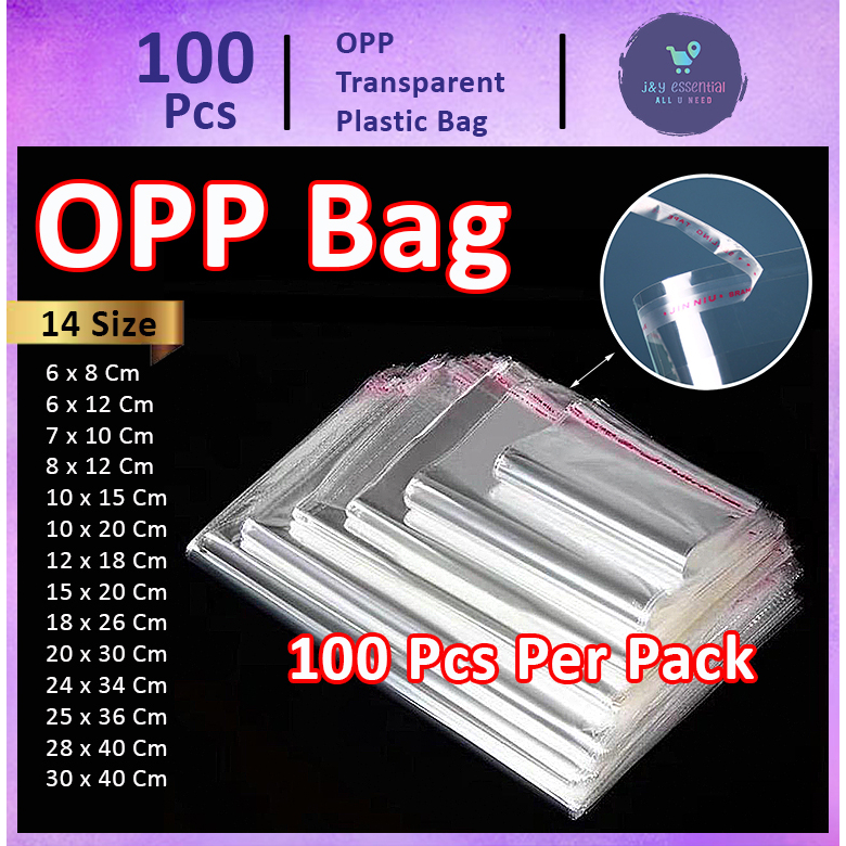 100 pcs Plastic Transparent Packaging Non Adhesive 10 x 15 and 8 x 12 Clear  Packaging