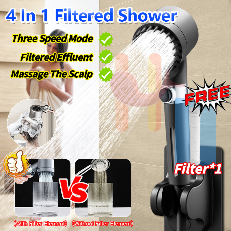 High Pressure Shower Heads with Scalp Massager Shampoo Brush with