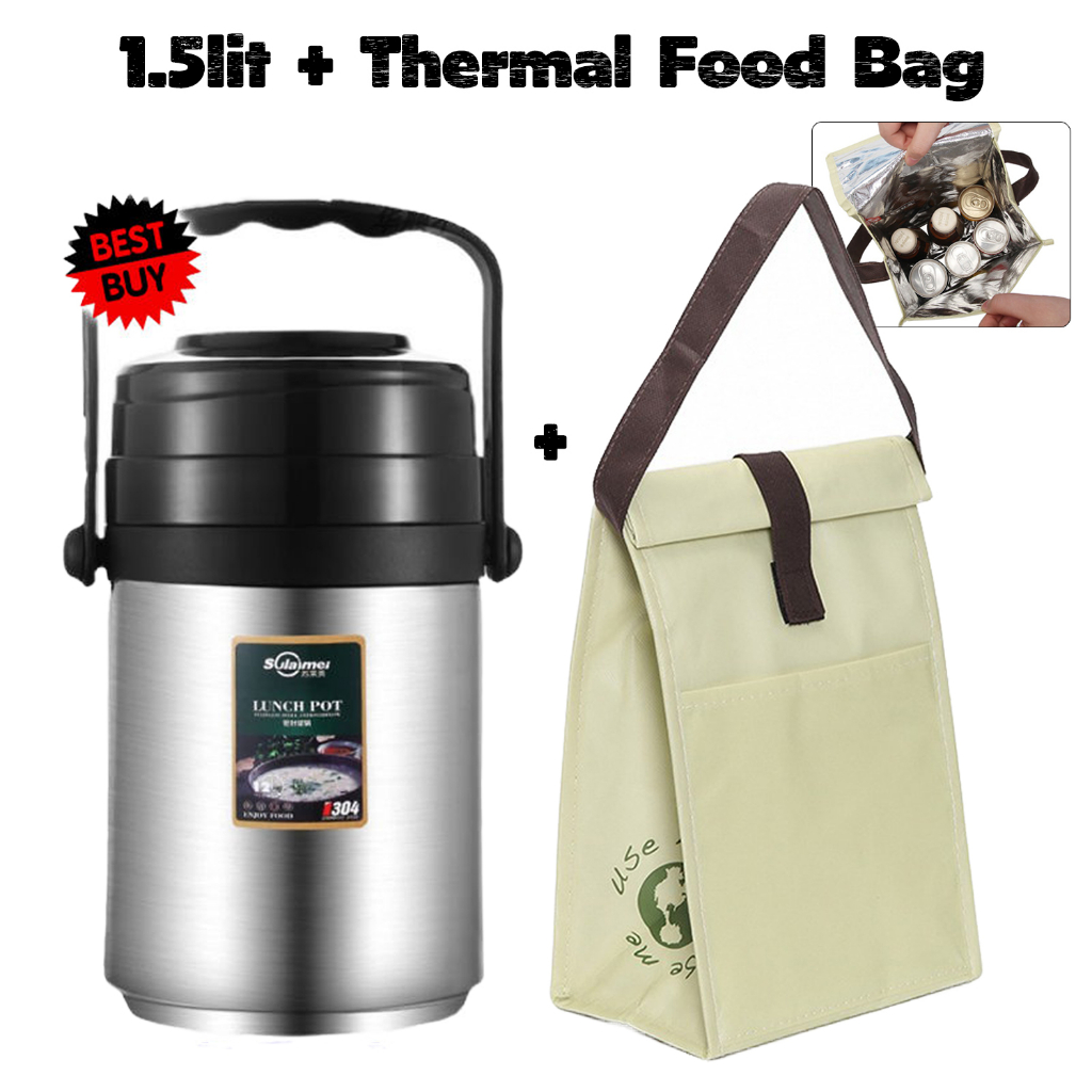 304 Stainless Steel Thermal Heat Insulation Hot Lunch Pot Box Thermos