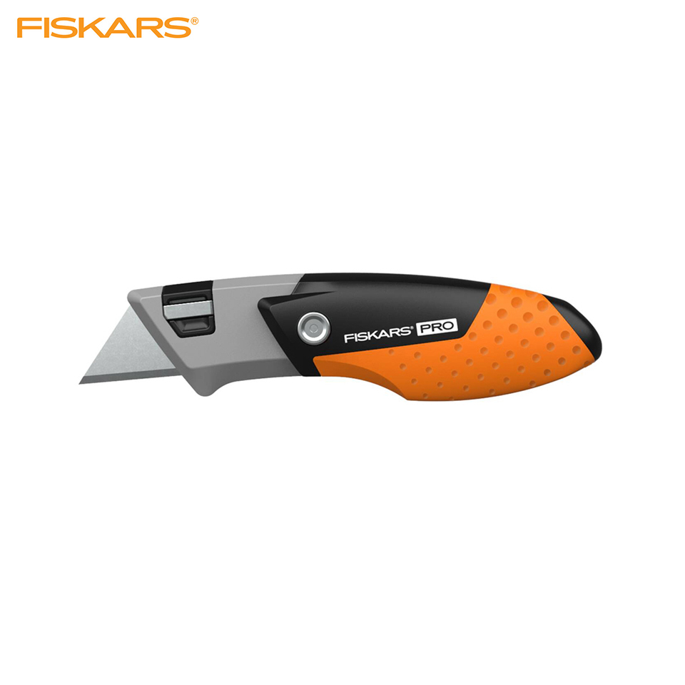 Fiskars CarbonMax Snap-Off Utility Knife - 18mm Blade, Orange/Black, 16.5cm